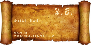Weibl Bod névjegykártya